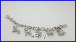 Tiffany & Co Alliance 925 Silver Dog Charm Poodle Retriever Terrier Bracelet