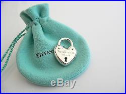 Tiffany & Co Arc Heart Padlock Lock Pendant Charm 4 Necklace Bracelet Silver