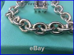 Tiffany & Co Atlas Spring Padlock Charm 19cm Bracelet Sterling Silver