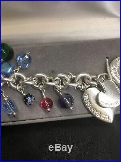 Tiffany & Co. Beaded Heart 925 Sterling Silver Vintage Charm Bracelet UNIQUE