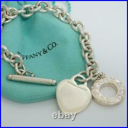 Tiffany & Co. Bracelet Sterling Silver 925 Heart Tag Toggle Charm From Japan