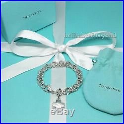 Tiffany & Co. Cross Charm Bracelet Medical 925 Sterling Silver Box + Pouch RARE
