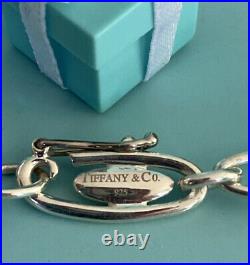 Tiffany&Co Elsa Peretti 5 Charm Bracelet Gemstone Bean Apple 7.25 Pouch Box