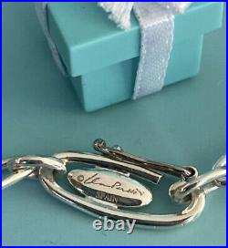 Tiffany&Co Elsa Peretti 5 Charm Bracelet Gemstone Bean Apple 7.25 Pouch Box