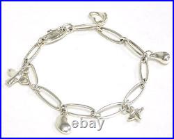 Tiffany & Co. Elsa Peretti 5 Charm Bracelet Sterling Silver 925
