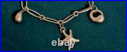 Tiffany & Co. Elsa Peretti 5 Charm Bracelet Sterling Silver 925 8 With Box, Pouch