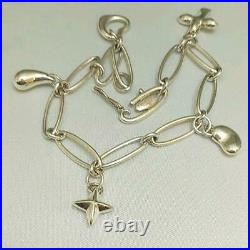 Tiffany & Co. Elsa Peretti 5 Charm Bracelet Sterling Silver 925 SV925 7 NO BOX