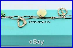 Tiffany & Co Elsa Peretti 5 Charm Bracelet Sterling Silver Heart Apple Starfish