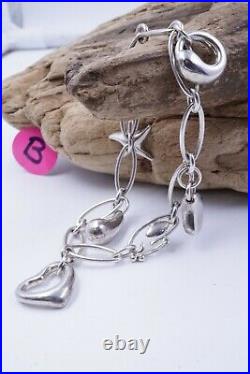 Tiffany & Co. Elsa Peretti 5 Dangle Charm Bracelet Sterling Silver Fit a 6 1/2'