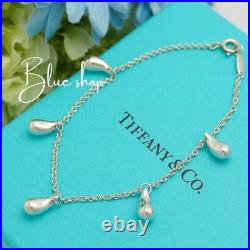 Tiffany & Co. Elsa Peretti 5 Five Teardrop Charm bracelet 7.2 Silver 925 Tiffany & Co. Elsa Peretti 5 Five Teardrop Charm bracelet 7.2 Silver 925