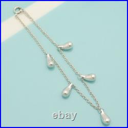 Tiffany & Co. Elsa Peretti 5 Five Teardrop Charm bracelet 7.2 Silver 925 Tiffany & Co. Elsa Peretti 5 Five Teardrop Charm bracelet 7.2 Silver 925
