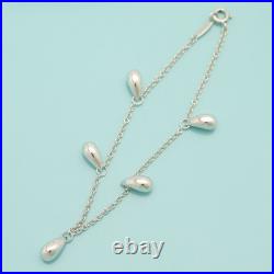 Tiffany & Co. Elsa Peretti 5 Five Teardrop Charm bracelet 7.2 Silver 925 Tiffany & Co. Elsa Peretti 5 Five Teardrop Charm bracelet 7.2 Silver 925