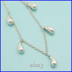 Tiffany & Co. Elsa Peretti 5 Five Teardrop Charm bracelet 7.2 Silver 925 Tiffany & Co. Elsa Peretti 5 Five Teardrop Charm bracelet 7.2 Silver 925