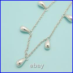 Tiffany & Co. Elsa Peretti 5 Five Teardrop Charm bracelet 7.2 Silver 925 Tiffany & Co. Elsa Peretti 5 Five Teardrop Charm bracelet 7.2 Silver 925