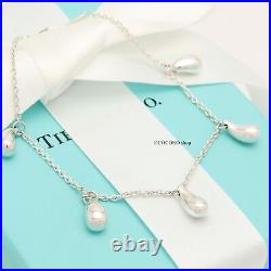 Tiffany & Co. Elsa Peretti 5 Five Teardrop Charm bracelet 7.2 Silver withPouch