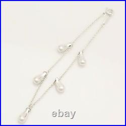 Tiffany & Co. Elsa Peretti 5 Five Teardrop Charm bracelet 7.2 Silver withPouch