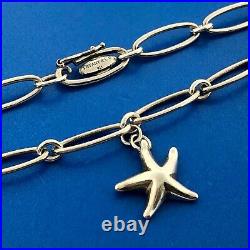 Tiffany Co Elsa Peretti 925 Sterling Silver Starfish Charm Paper Clip Bracelet