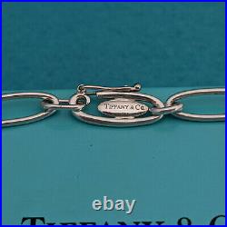 Tiffany & Co. Elsa Peretti Large Open Heart Oval Chain Bracelet, Silver 925, 7
