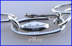 Tiffany & Co. Elsa Peretti Spain Silver Tag Charm withElongated Oval Link Bracelet