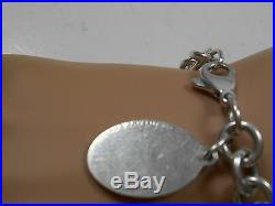 Tiffany & Co. Enamel American Flag Charm Bracelet Sterling Silver 8 Rare