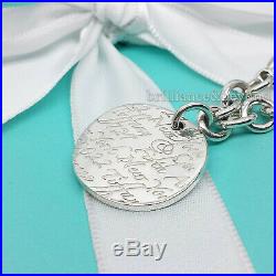 Tiffany & Co. Fifth Ave Notes Round Tag Charm Bracelet 925 Sterling Silver Small