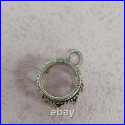 Tiffany & Co Genuine Beaded Silver Crown Charm Pendant For Bracelet or Necklace