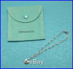 Tiffany & Co. Heart Keyhole Lock Charm Chain Bracelet, Sterling Silver, 7