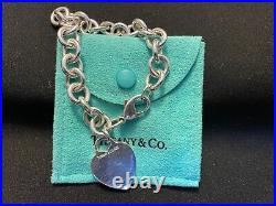 Tiffany & Co Heart Tag Charm Bracelet 925 Sterling Silver No Monogram Authentic