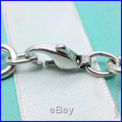 Tiffany & Co Heart Tag Charm Bracelet Chain 925 Sterling Silver 8in Vintage Rare