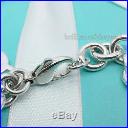 Tiffany & Co. Heart Tag Charm Bracelet Chain 925 Sterling Silver Authentic