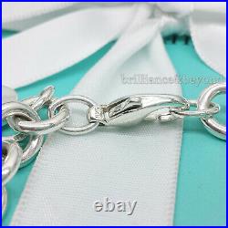 Tiffany & Co. Heart Tag Charm Bracelet Chain 925 Sterling Silver Authentic Vtg