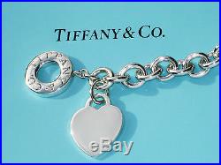 Tiffany & Co Heart Tag Charm Toggle Sterling Silver Bracelet