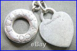 Tiffany & Co. Heart Tag Toggle Charm Bracelet 925 Sterling Silver 7 (#102)