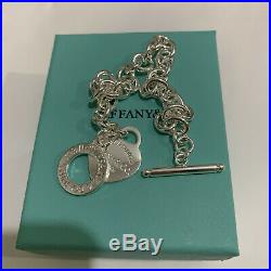 Tiffany & Co. Heart Tag Toggle Charm Bracelet 925 Sterling Silver 7.87'