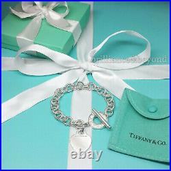 Tiffany & Co. Heart Tag Toggle Charm Bracelet 925 Sterling Silver Authentic