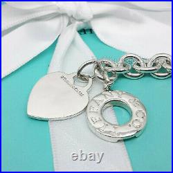 Tiffany & Co. Heart Tag Toggle Charm Bracelet 925 Sterling Silver Authentic