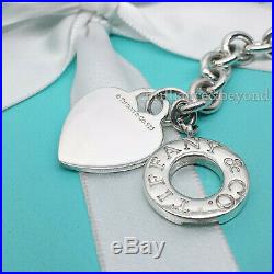 Tiffany & Co. Heart Tag Toggle Charm Bracelet 925 Sterling Silver Authentic