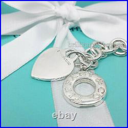 Tiffany & Co. Heart Tag Toggle Charm Bracelet 925 Sterling Silver Authentic