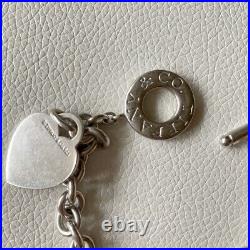 Tiffany & Co. Heart Tag Toggle Charm Bracelet 925 Sterling Silver withpouch