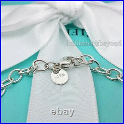 Tiffany & Co. Infinity Charm Bracelet 925 Sterling Silver Chain Authentic