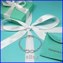 Tiffany & Co. Infinity Charm Bracelet Chain 925 Sterling Silver Authentic