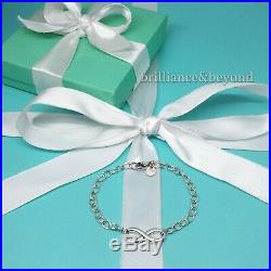 Tiffany & Co. Infinity Charm Chain Clasp Bracelet 925 Sterling Silver Authentic