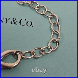 Tiffany & Co Infinity Eternal Chain Heart Charm Bracelet Sterling Silver Size 7