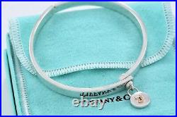 Tiffany & Co Locks Silver 18Kt. Gold Round padlock Charm Hinged Bangle Bracelet