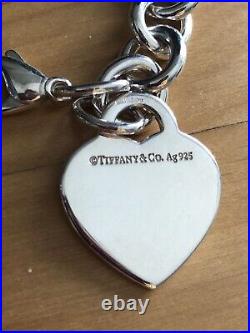 Tiffany & Co. Love Heart Charm Bracelet X Small Sterling Silver 925 Red Enamel