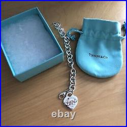 Tiffany & Co. Love Heart Charm Bracelet X Small Sterling Silver 925 Red Enamel