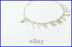 Tiffany & Co. Love Notes Dangle Charm Bracelet Sterling Silver Enamel Size Small