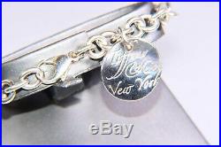 Tiffany & Co. New York Notes Round Tag 7 Sterling Silver Bracelet Charm