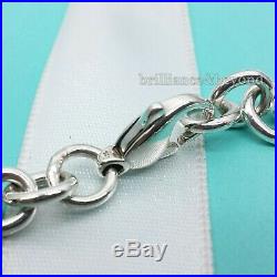 Tiffany & Co. New York Notes Round Tag Charm Chain Bracelet 925 Sterling Silver