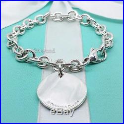 Tiffany & Co. Notes New York Fifth Ave Round Tag Charm Bracelet Sterling Silver